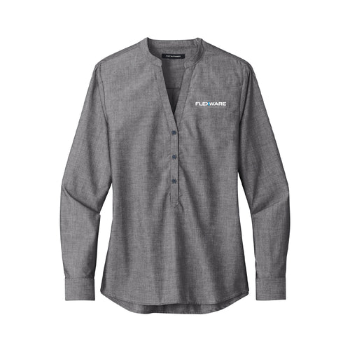 Port Authority Ladies Long Sleeve Chambray Easy Care Shirt